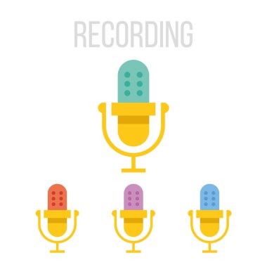 Vector microphone icons clipart