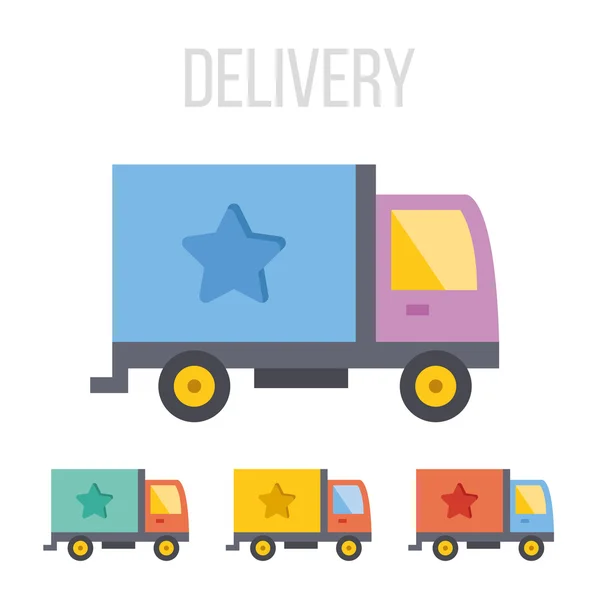 Iconos del camión de entrega vectorial — Vector de stock