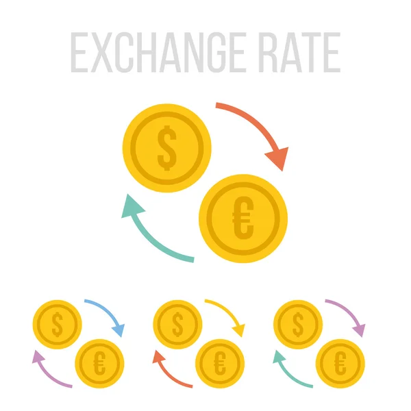 Icone del tasso di cambio vettoriale — Vettoriale Stock