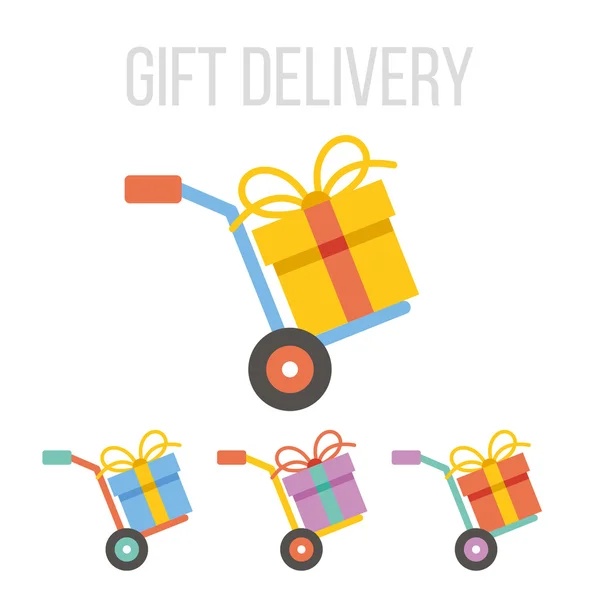 Icônes vectorielles de livraison de cadeaux — Image vectorielle
