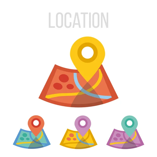 Vector map and label icons — Stock Vector