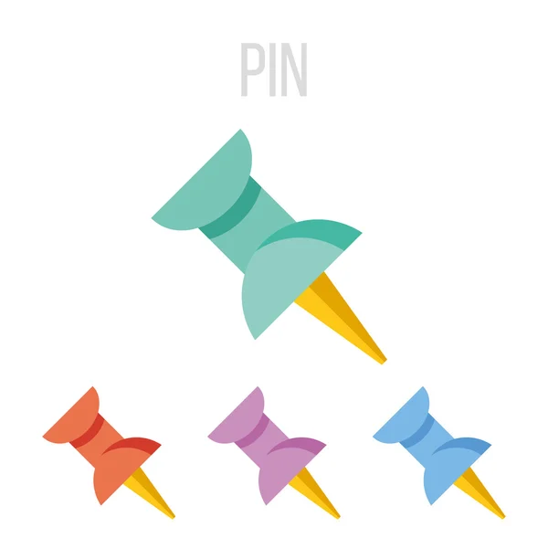 Vector push pin iconos — Vector de stock