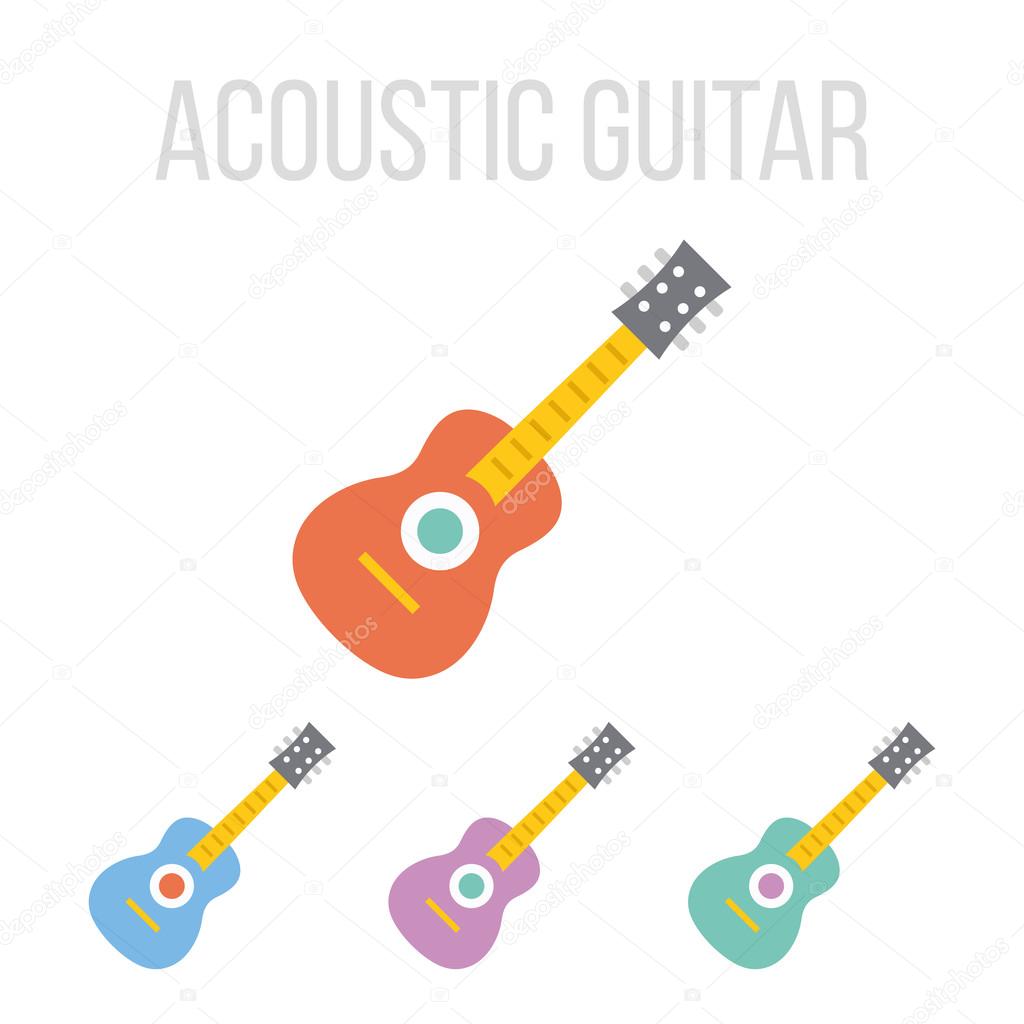 Vector acoustic guitar icons.