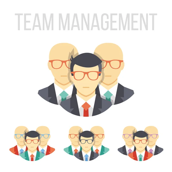 Vector team management icons — Stock Vector