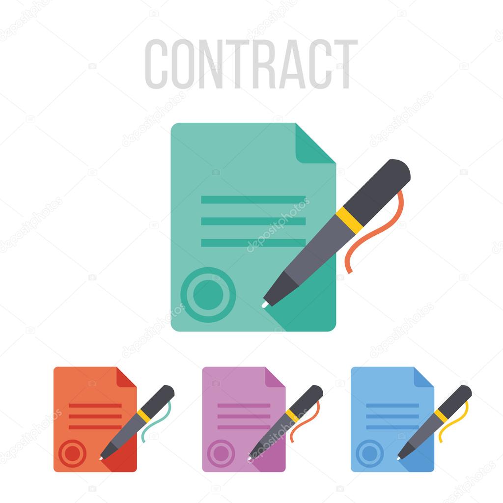 Vector sign contract icons