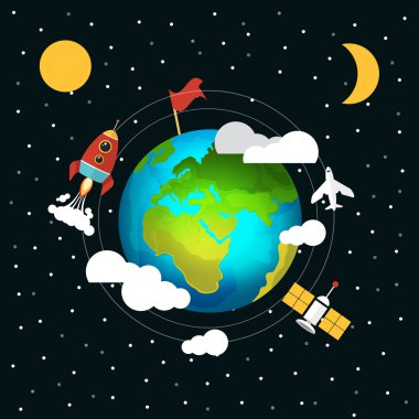 Vektör uzayı düz illüstrasyon