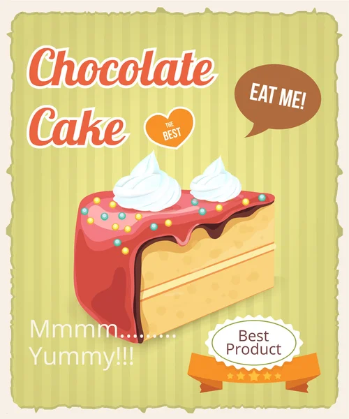 Vector chocolate cake banner — Stock Vector