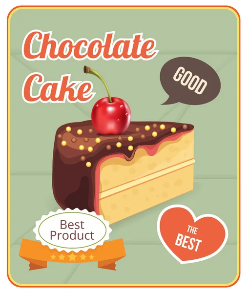 Banner de bolo de chocolate vetorial —  Vetores de Stock