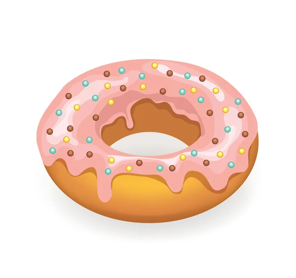 Vector rosado donut banner ilustración — Vector de stock