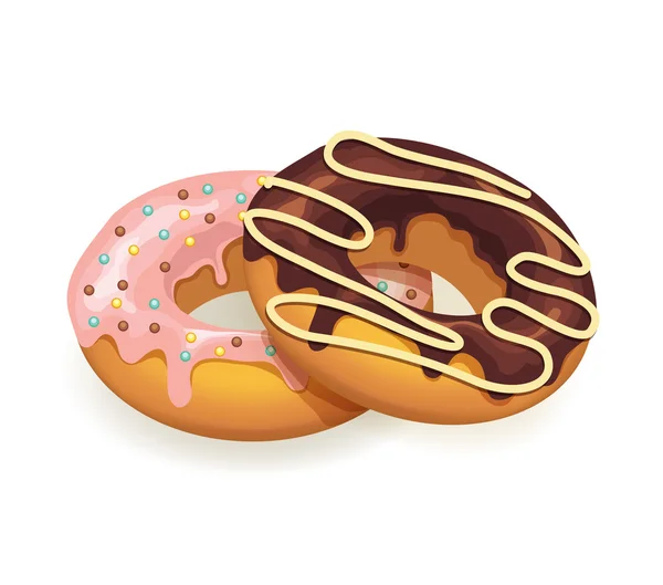 Vector two donuts illustration — Stock Vector