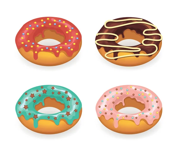 Conjunto de ícones de donuts vetoriais —  Vetores de Stock