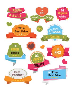 Vektör Etiketler Etiketler ve rozetleri Set