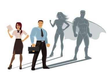 Vektör süper iş insanlar çizim