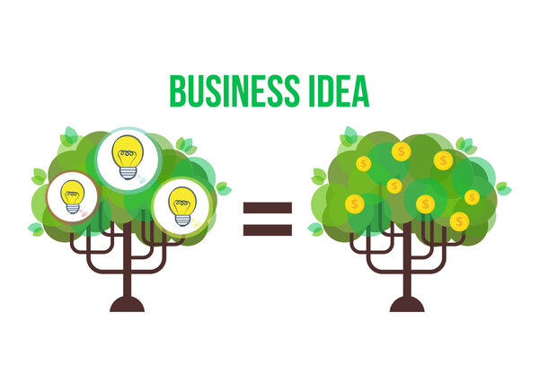 Vector business tree. Idea illustration