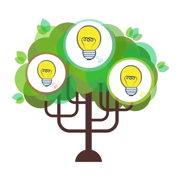 Ilustración de árbol de idea de negocio plana vectorial — Vector de stock