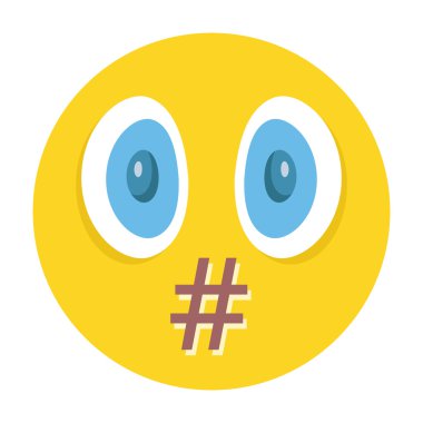 Vector smiley. Moderation, censorship or swear words concept clipart
