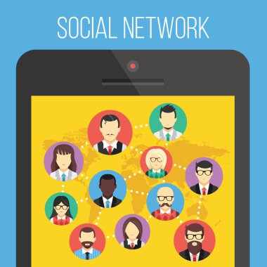 Sosyal ağ ve smartphone kavramı