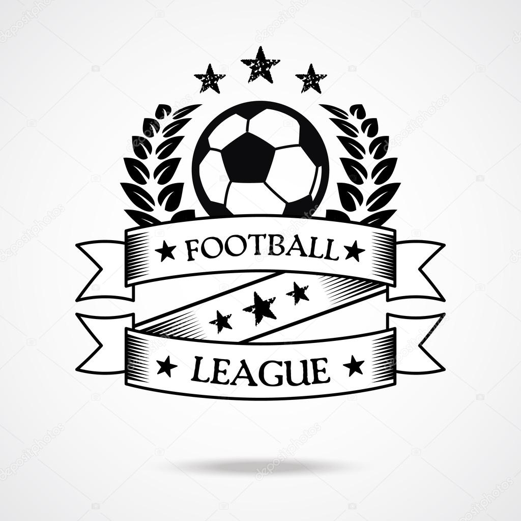 Vintage football badge. Creative graphic design logo elements. Isolated on gradient white background. Vector illustration.