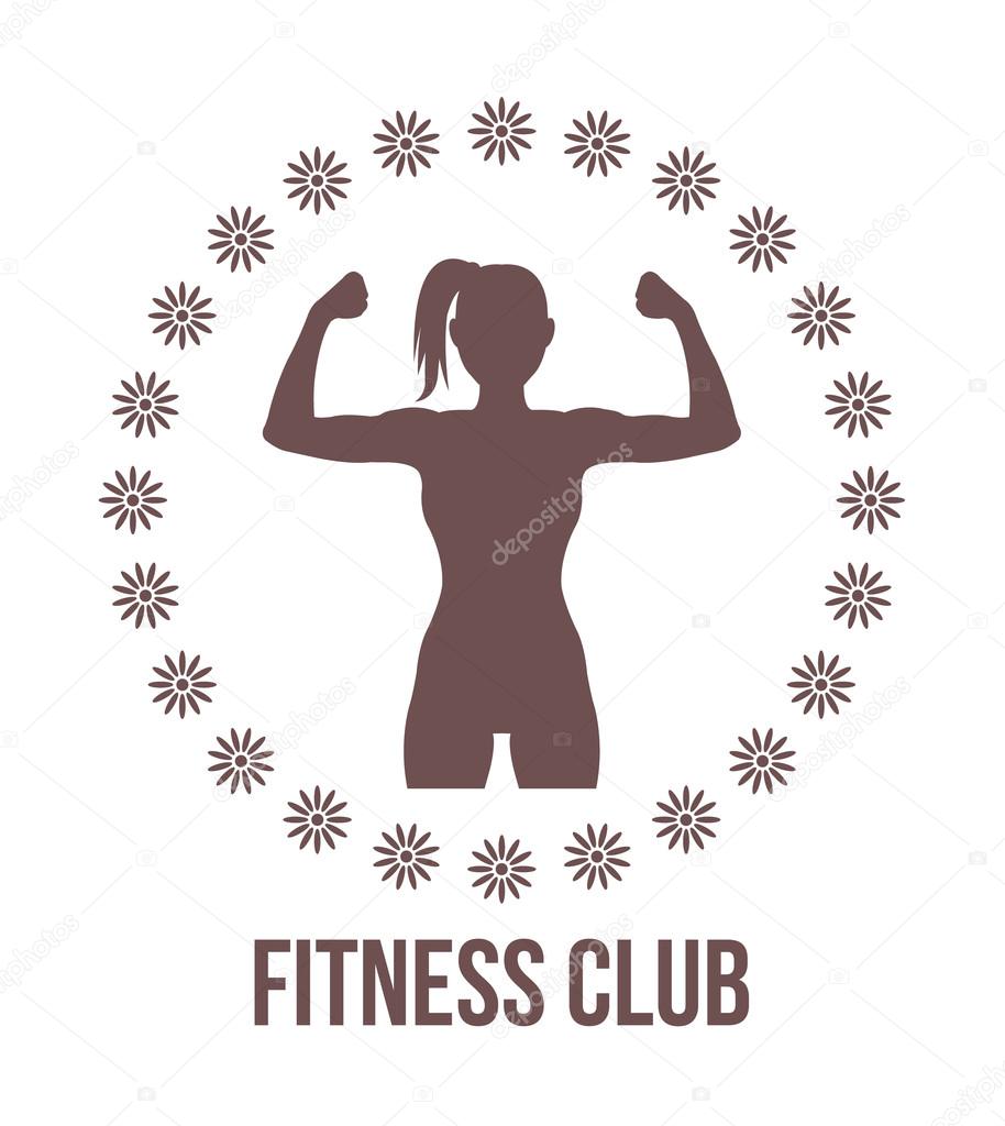 Fitness club logo with woman silhouette