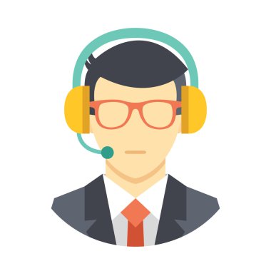 Call center operator icon clipart