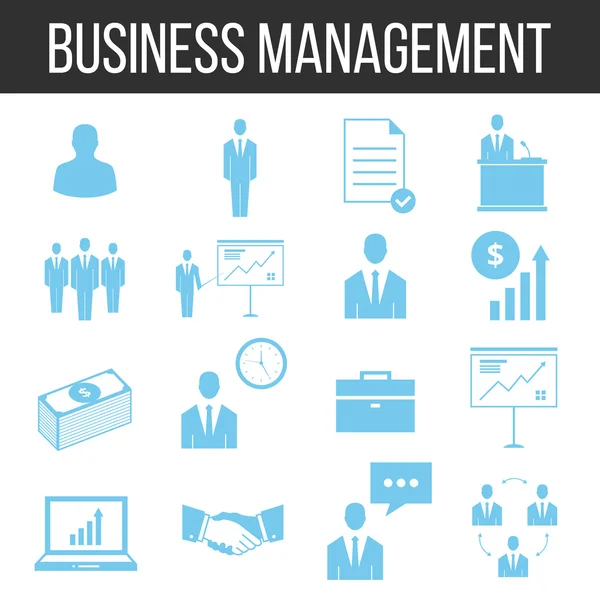 Business management and human resources icons set — Stock Vector