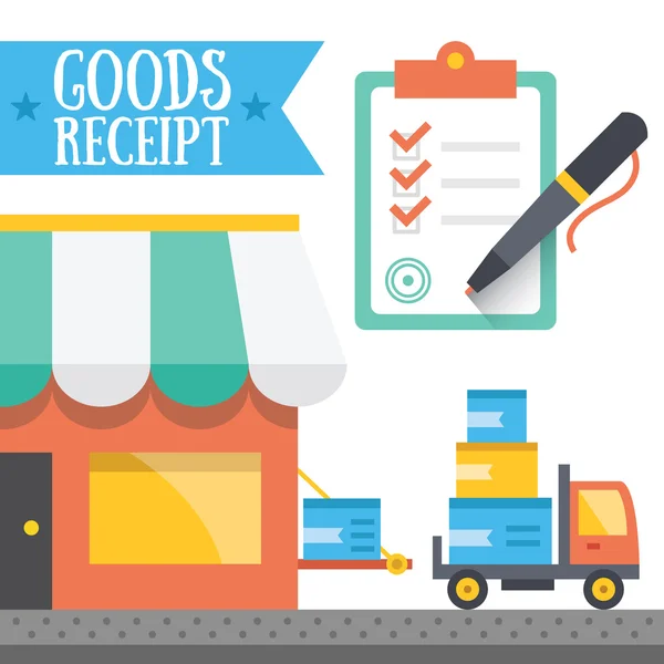 Goods receipt concept. Vector illustration — Stock Vector