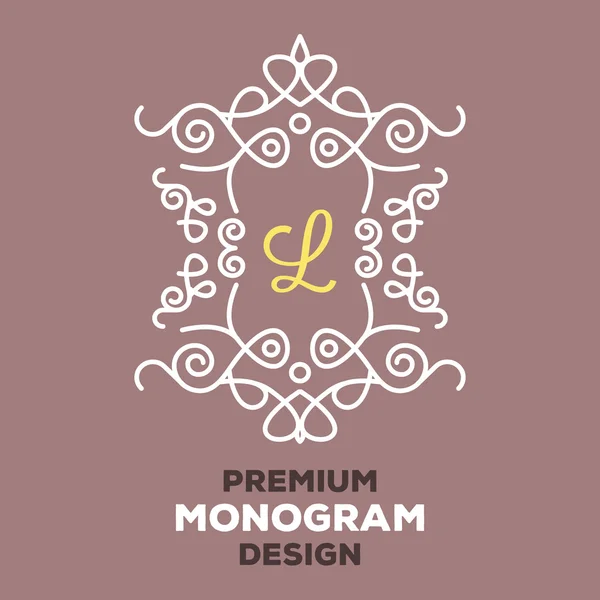 Plantilla de diseño monograma de calidad premium 4. Concepto creativo — Archivo Imágenes Vectoriales