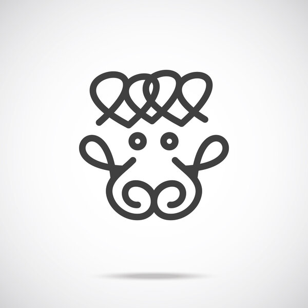 Значок векторной овцы. Элемент дизайна логотипа
