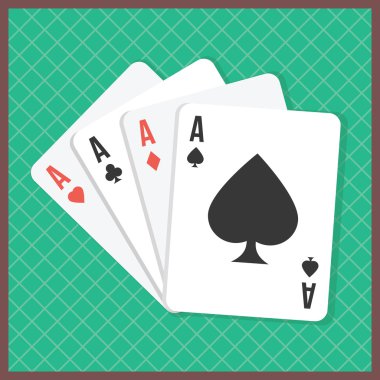Four aces on poker table clipart