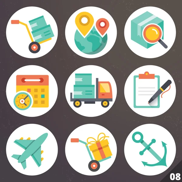 Colorful vector icons for web and mobile applications. Set 8 — Stock Vector