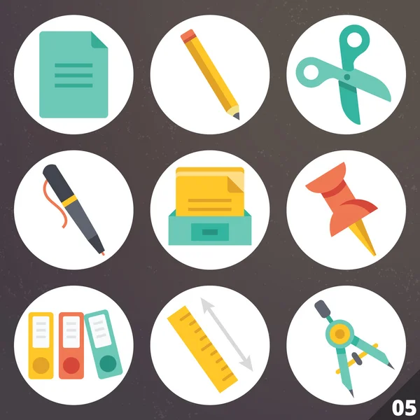 Iconos vectoriales coloridos para aplicaciones web y móviles. Set 5 — Vector de stock