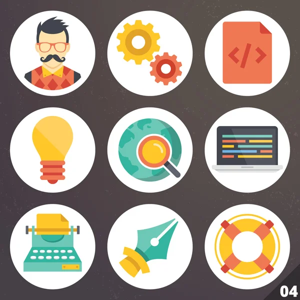 Colorful vector icons for web and mobile applications. Set 4 — Stock Vector