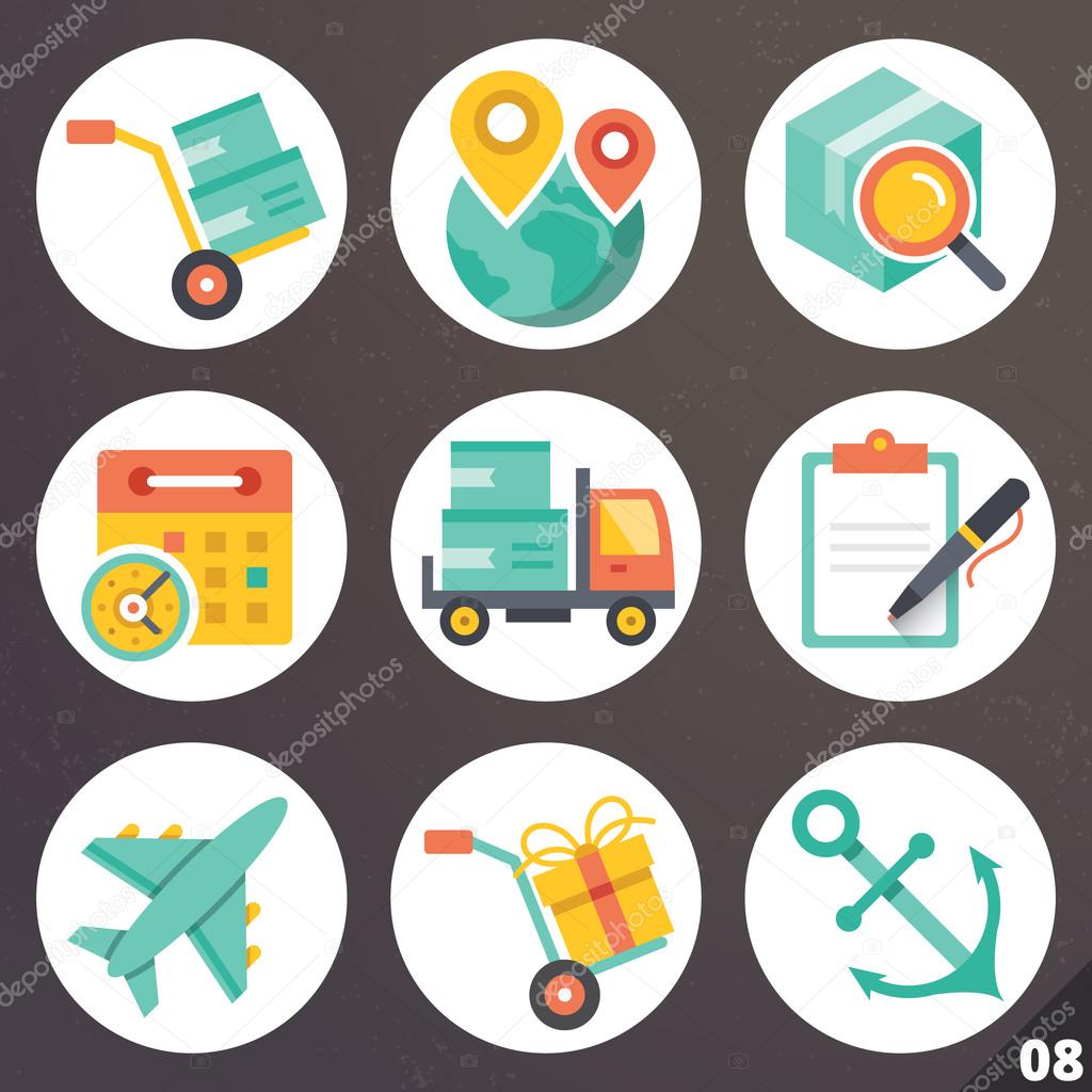 Colorful vector icons for web and mobile applications. Set 8