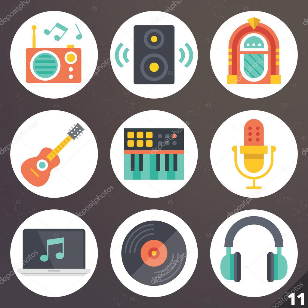 Colorful vector icons for web and mobile applications. Set 11