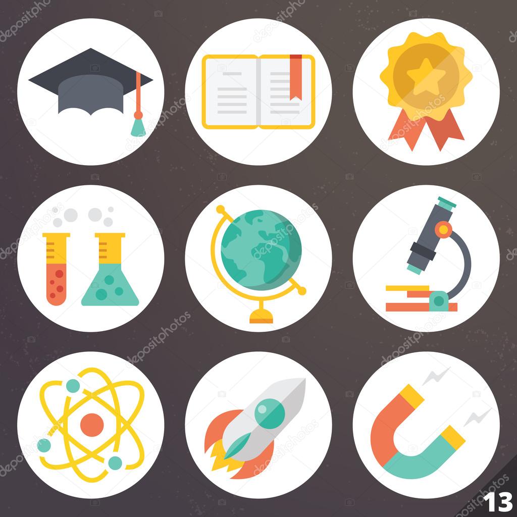 Colorful vector icons for web and mobile applications. Set 13