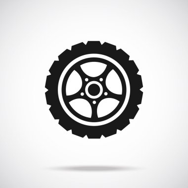Tire icon. Black vector icon. clipart