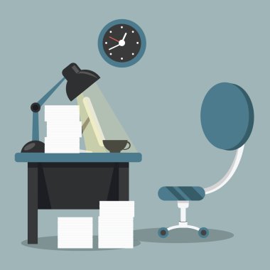 Modern işyeri Oda. Evrak office kavram