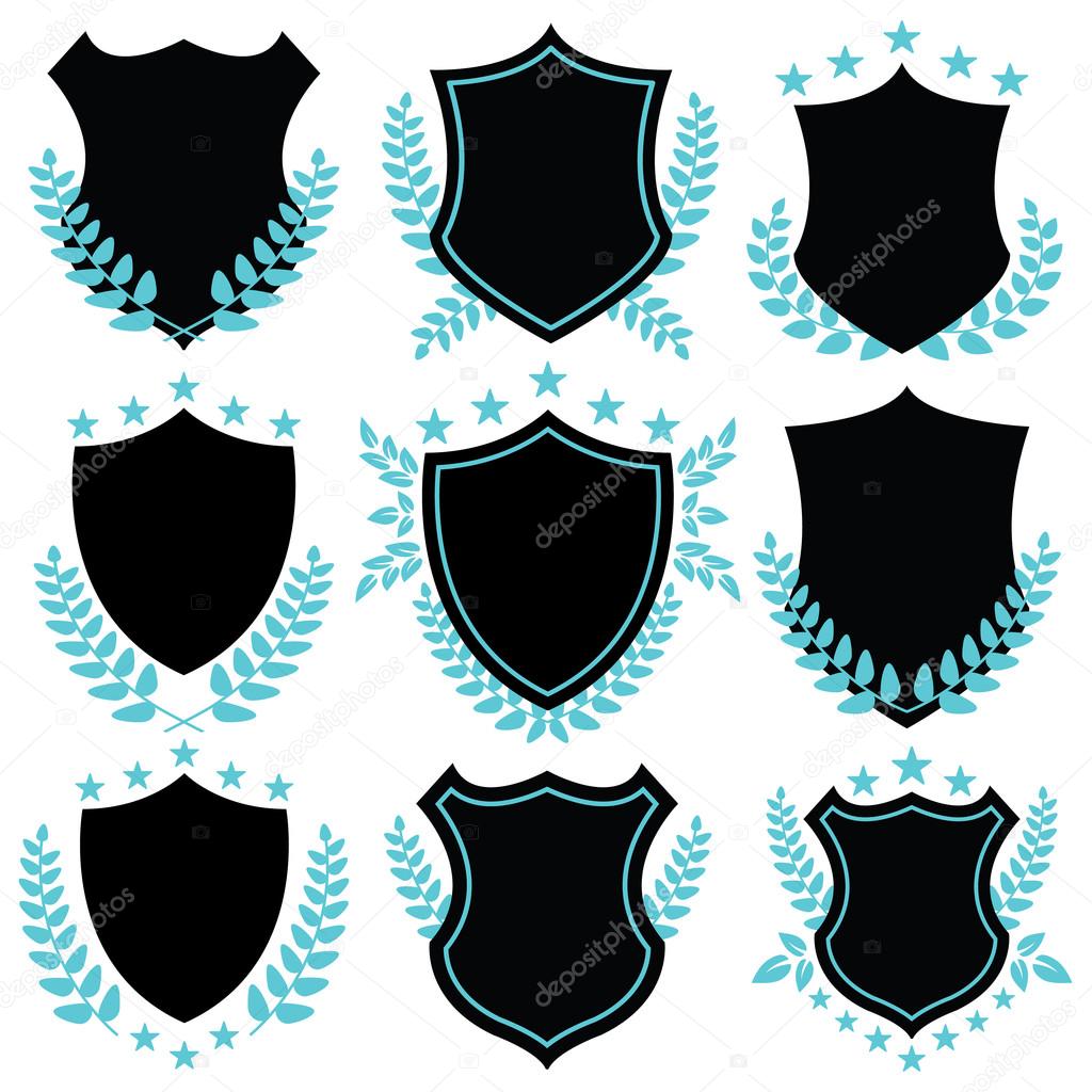 Vintage vector badges and shield shapes