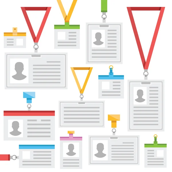 Super set of colorful lanyards and plastic id cards — Stock Illustration Super set of colorful lanyards and plastic id cards Stock Illustration