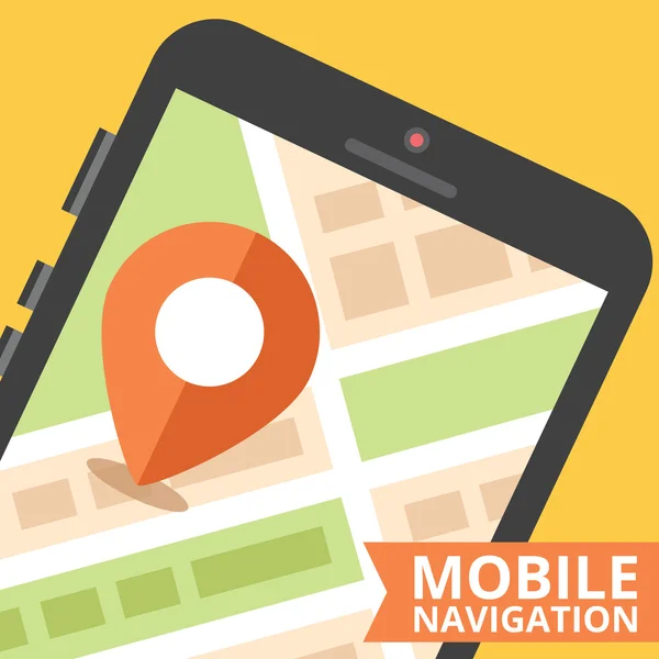 Concept de navigation mobile. Conception plate — Image vectorielle