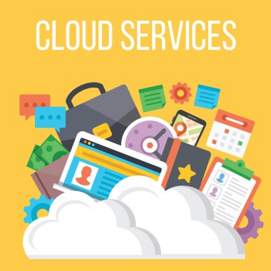 Cloud services flat illustration