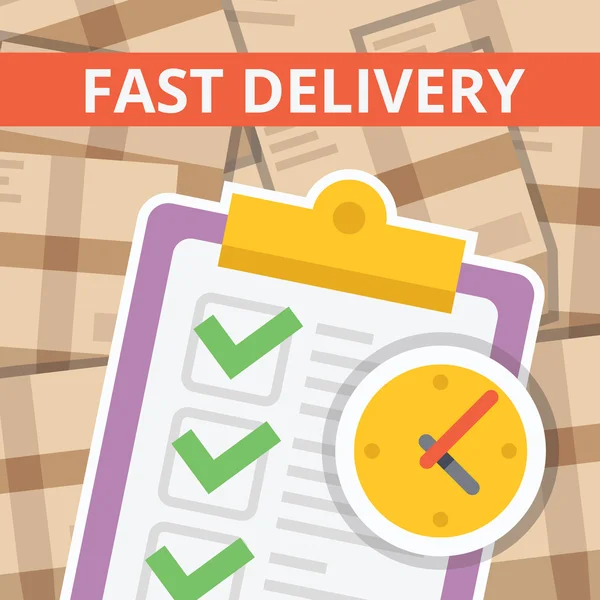 Fast delivery flat illustration — Stock Vector