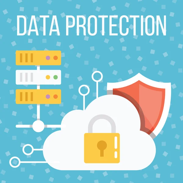 Προστασία δεδομένων επίπεδη απεικόνιση — Διανυσματικό Αρχείο