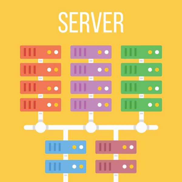 Server center flat illustration — Stock Vector