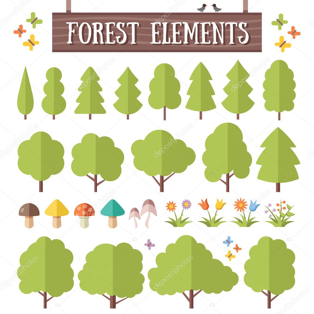 Flat forest elements set