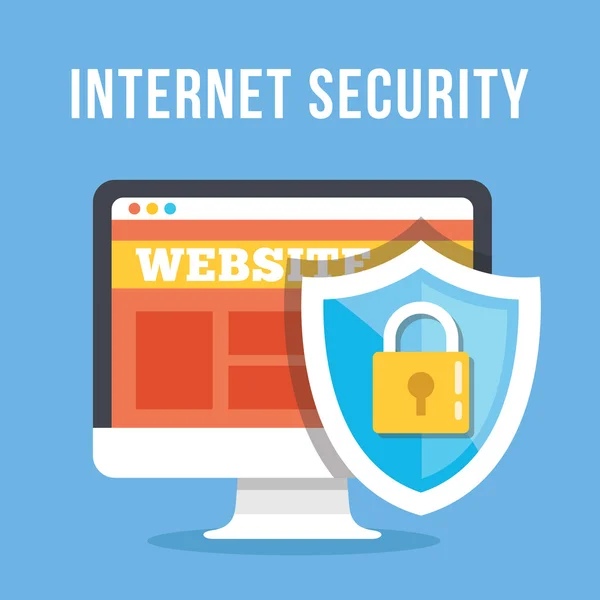 Conceito de ilustração plana de segurança Internet —  Vetores de Stock