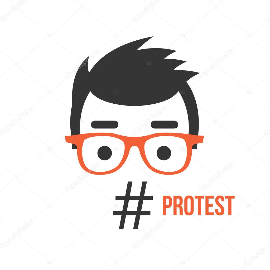 Protest, social network flashmob activity flat illustration concept
