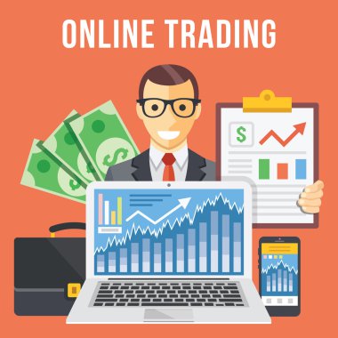 Online Ticaret düz illüstrasyon kavramı