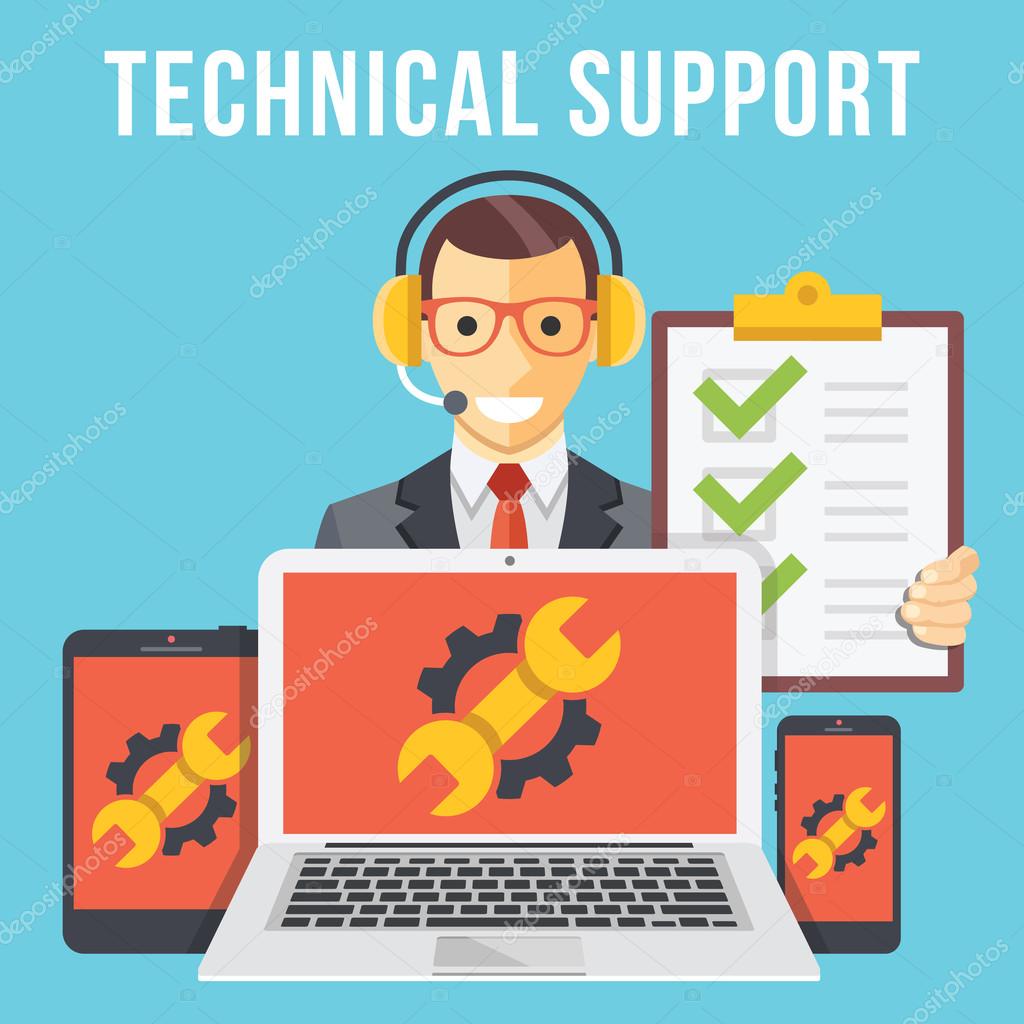 Technical support flat illustration concept