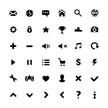 Siyah minimalizm tarzı sembollerin ayarlayın. Web ve mobil modern vector Icons set